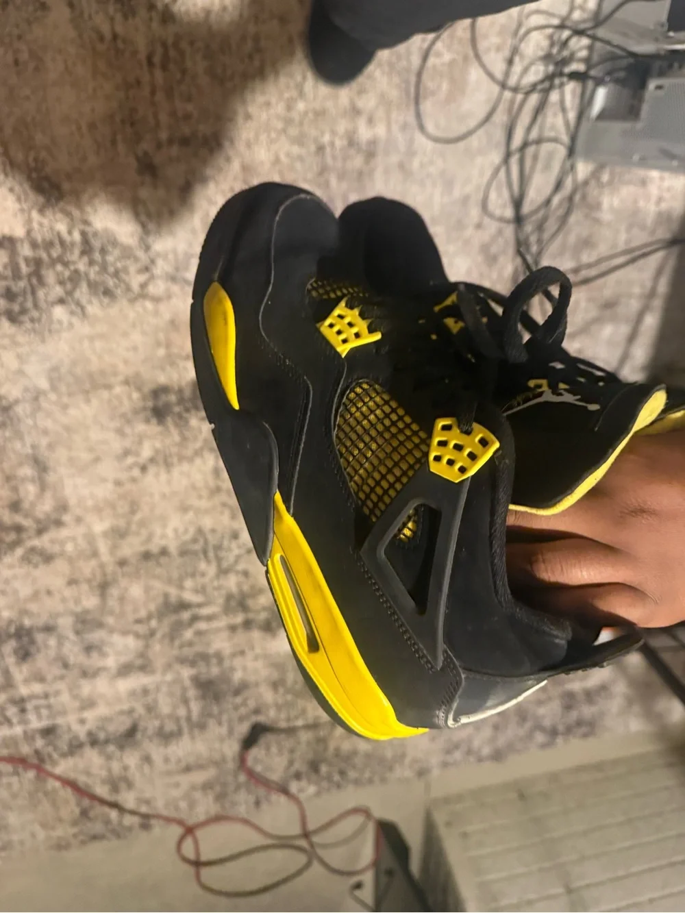 Air Jordan 4 Retro Black/Yellow Men’s Basketball Shoes